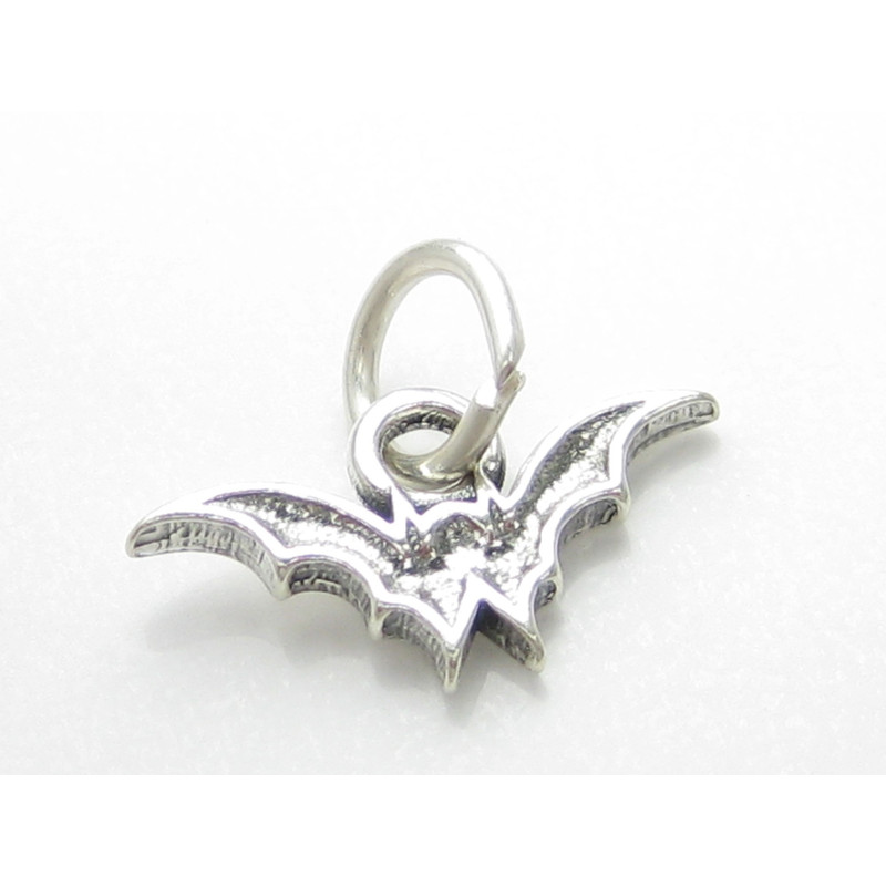 Sterling Silver Small Bat Charm, Halloween Accessory